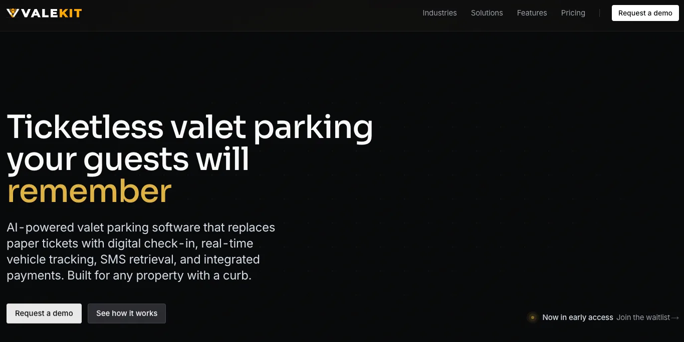 ValeKit valet operations platform