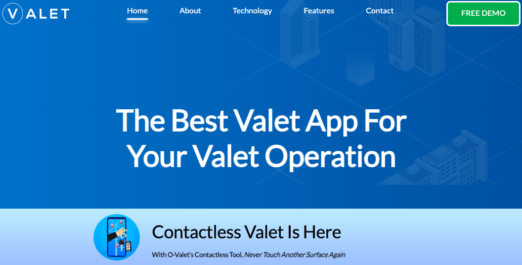 O-Valet valet software website