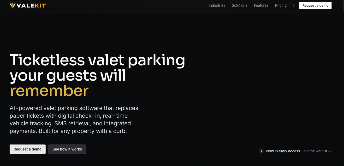 ValeKit valet operations platform